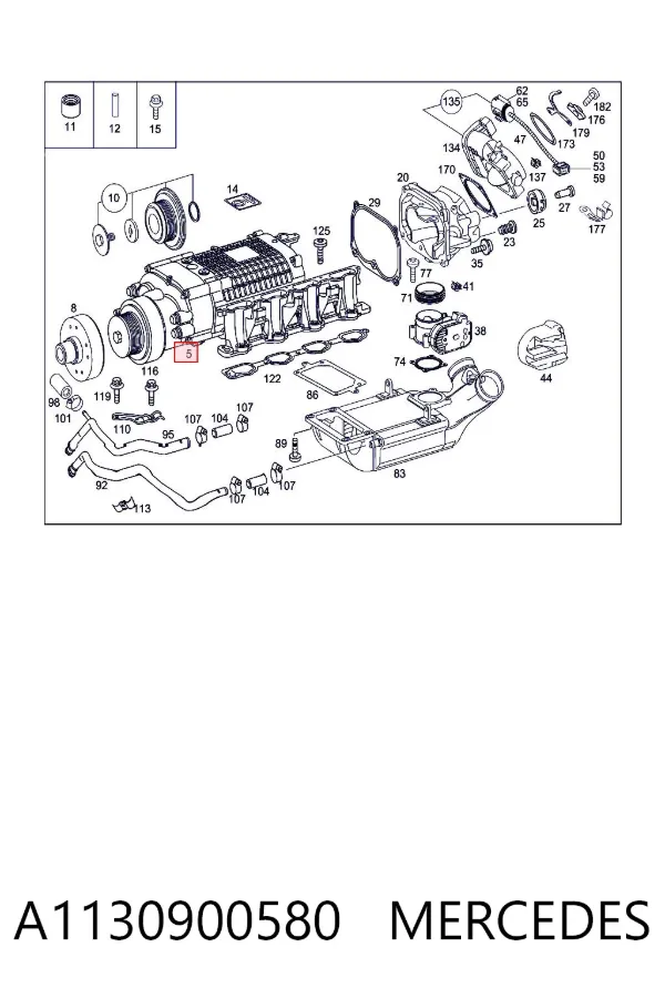 Compresor de sobrealimentación del motor A1130900580 Mercedes