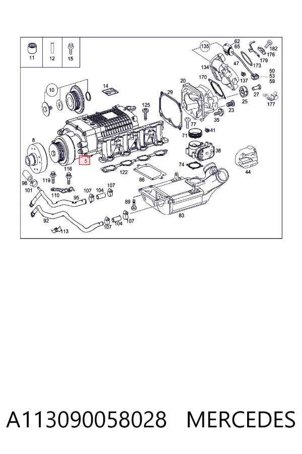 Compresor de sobrealimentación del motor A113090058028 Mercedes