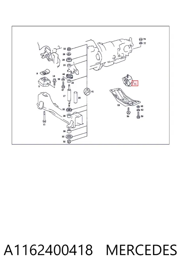Taco de caja de cambios A1162400418 Mercedes