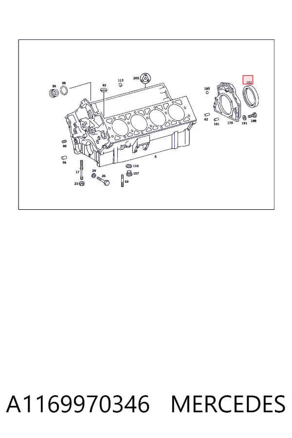 Retén de cigüeñal A1169970346 Mercedes