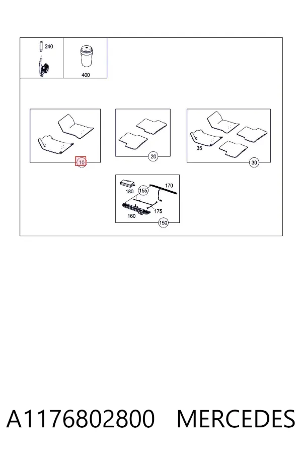 Alfombrillas A1176802800 Mercedes