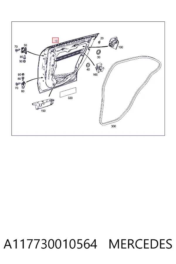 Puerta trasera izquierda A117730010564 Mercedes