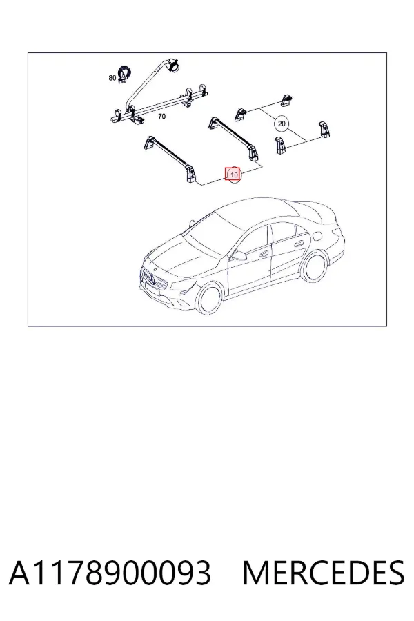 Baca de techo A1178900093 Mercedes