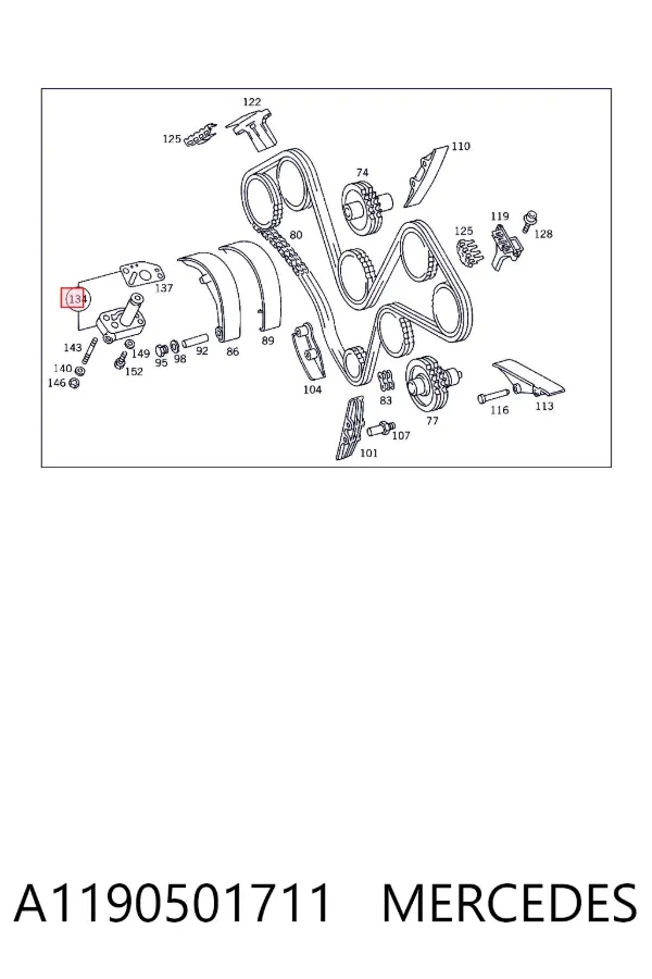 Tensor de cadena de distribución A1190501711 Mercedes