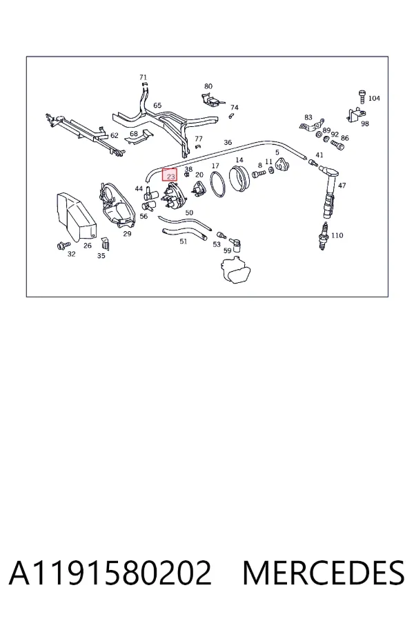 Tapa de distribuidor de encendido A1191580202 Mercedes