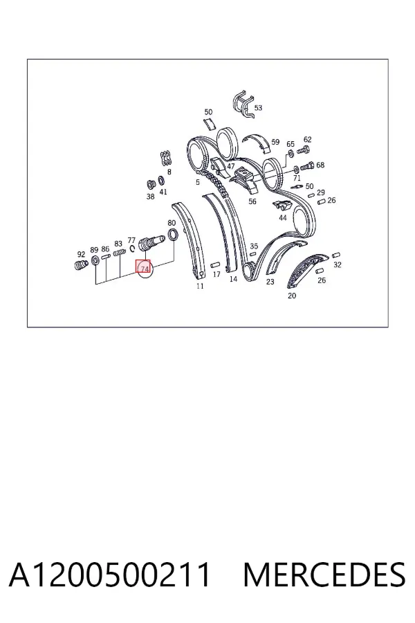 Tensor de cadena de distribución A1200500211 Mercedes