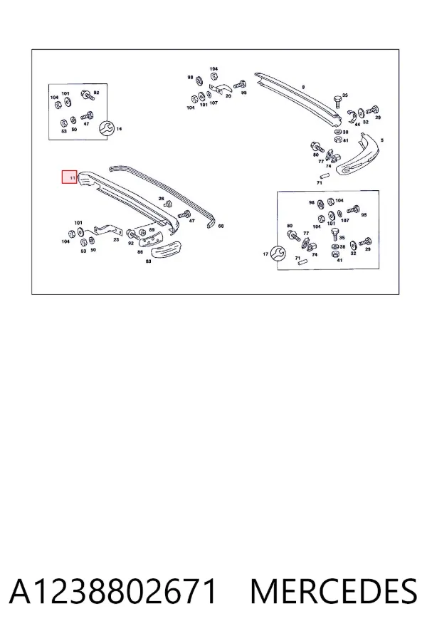 Parachoques trasero A1238802671 Mercedes