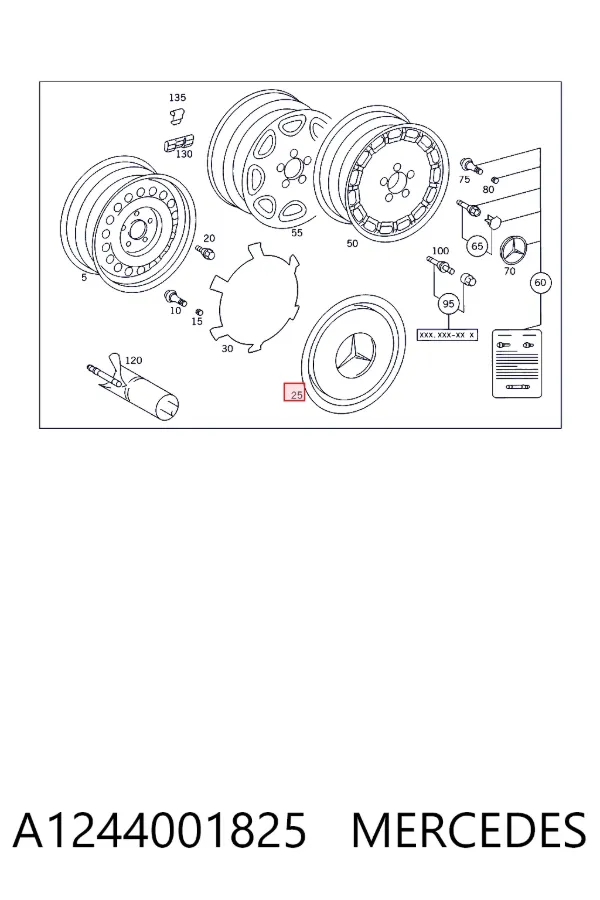 Tapacubos A1244001825 Mercedes