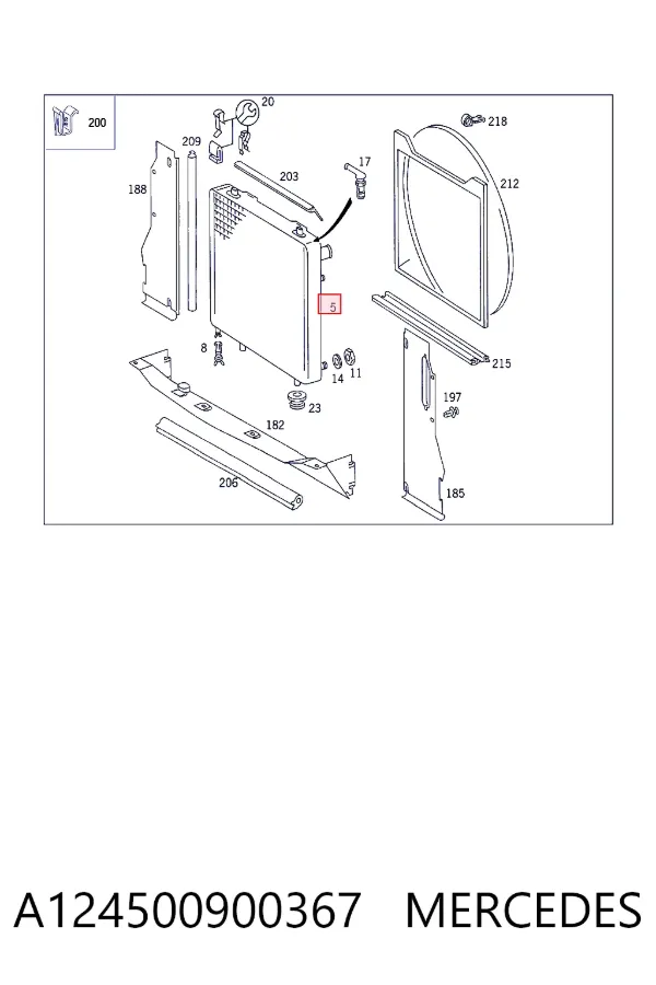Radiador A124500900367 Mercedes