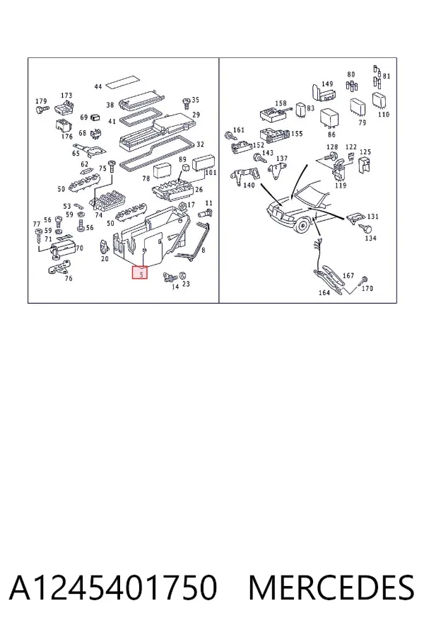 Caja de fusibles A1245401750 Mercedes