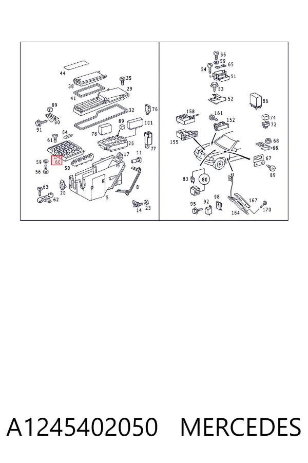 Caja de fusibles A1245402050 Mercedes