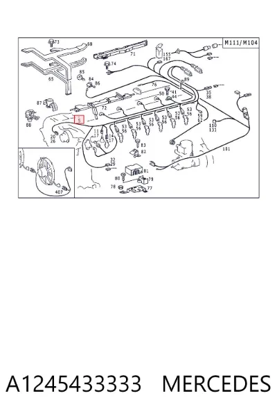 Mazo de cables del compartimiento del motor MERCEDES A1245433333