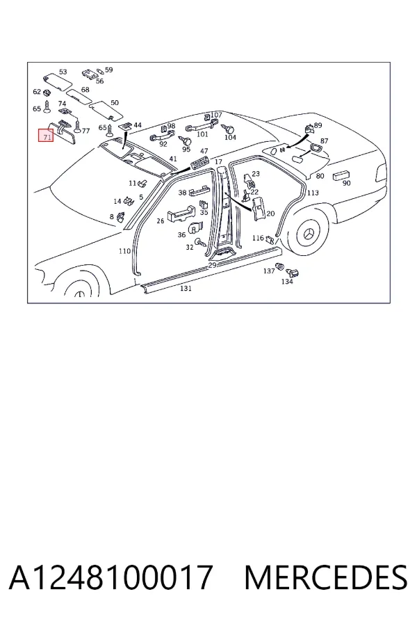 Espejo interior A1248100017 Mercedes
