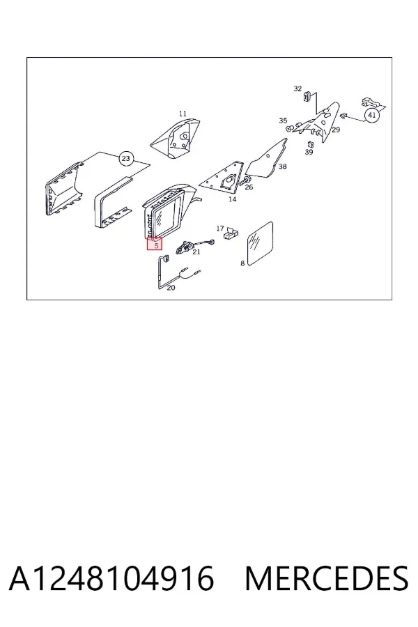 Espejo de retrovisor izquierdo A1248104916 Mercedes