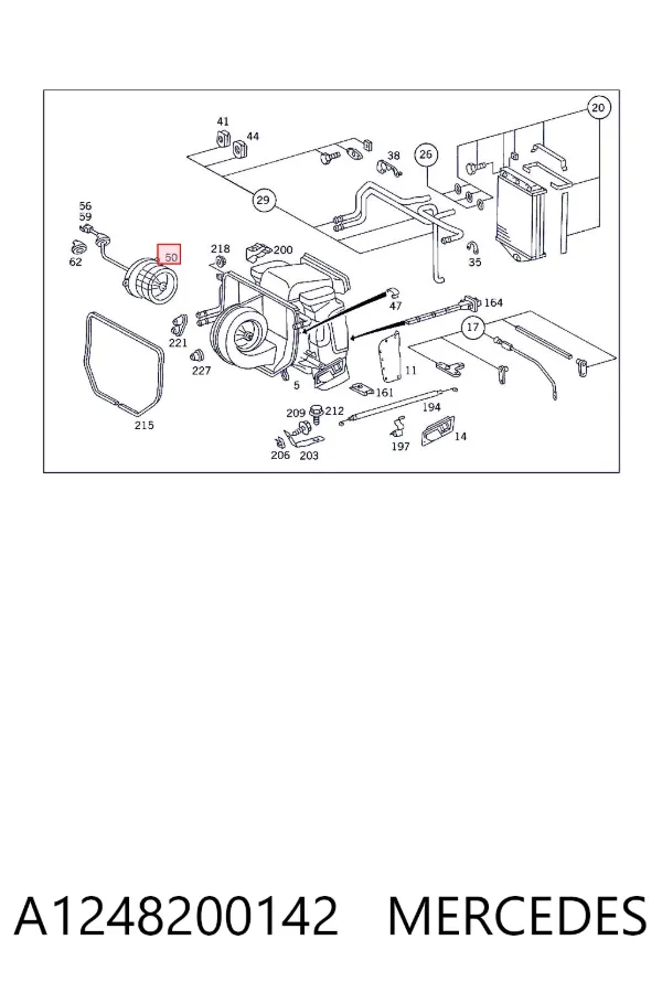 Ventilador habitáculo A1248200142 Mercedes