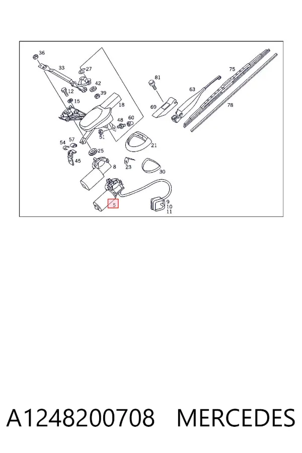 Motor limpiaparabrisas A1248200708 Mercedes