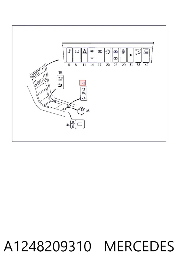 Unidad de control de elevalunas trasero A1248209310 Mercedes