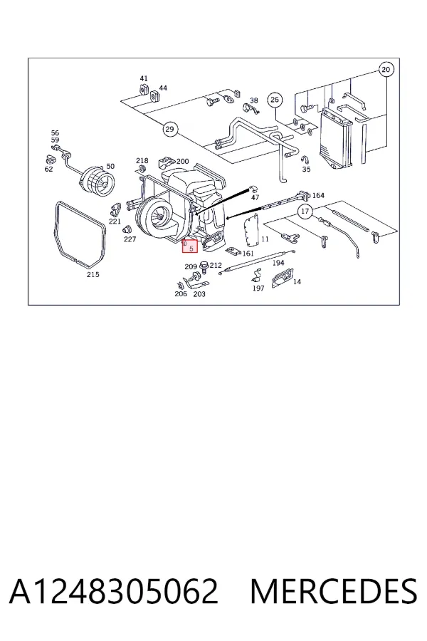 Caja de calefacción completa A1248305062 Mercedes