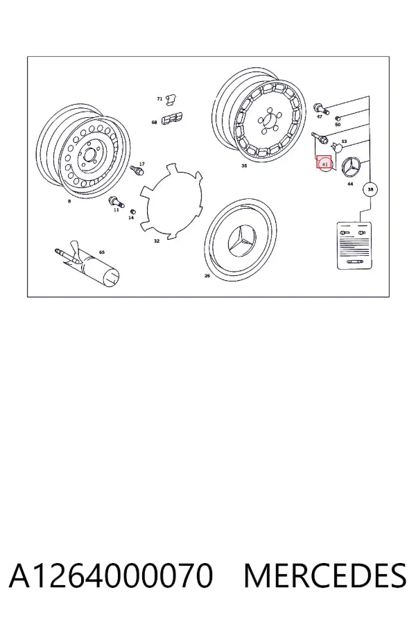 Tornillo de rueda A1264000070 Mercedes