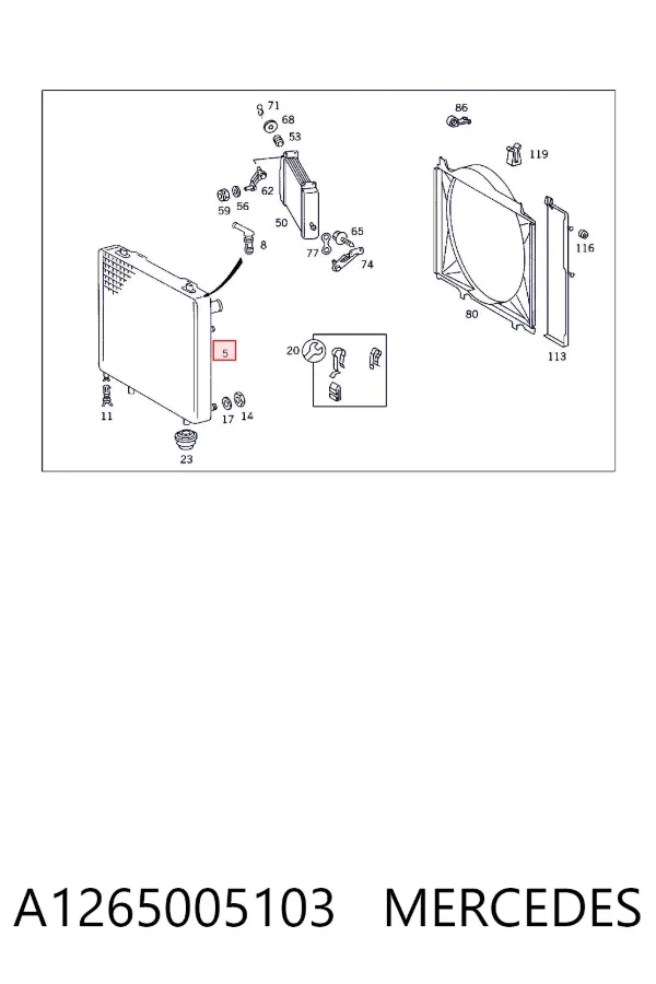 Radiador A1265005103 Mercedes