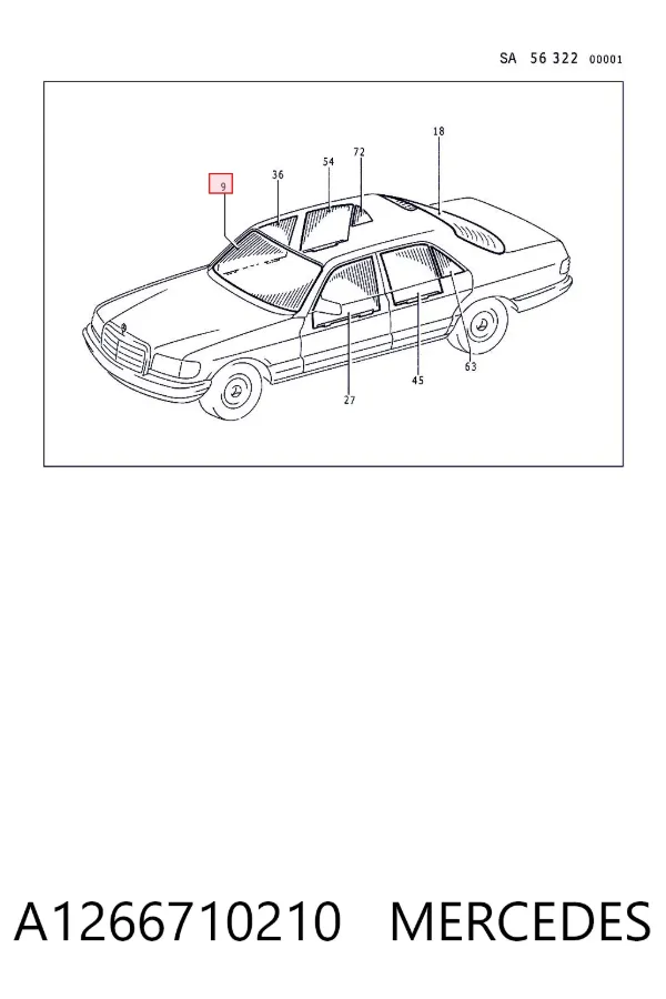 Parabrisas A1266710210 Mercedes