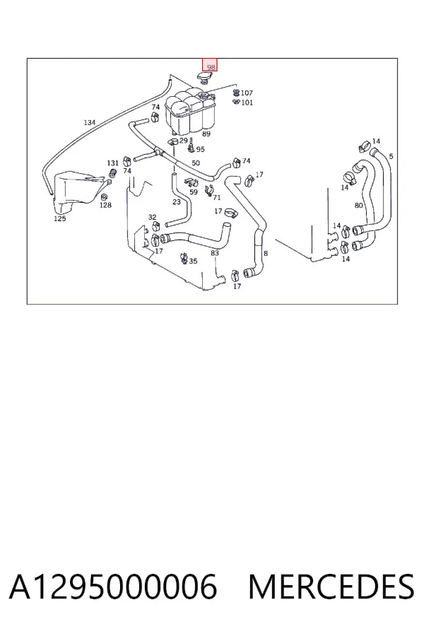 Tapa radiador A1295000006 Mercedes