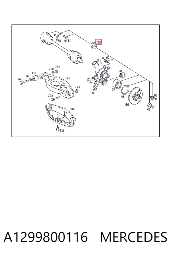 Cojinete de rueda A1299800116 Mercedes