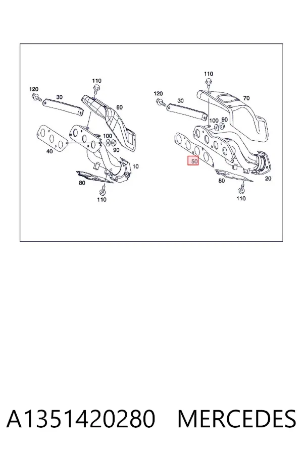 Junta colector escape A1351420280 Mercedes