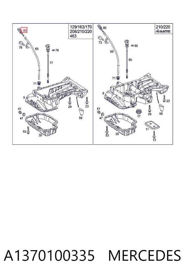 Tapón de la guía de la varilla de medición de la transmisión automática A1370100335 Mercedes