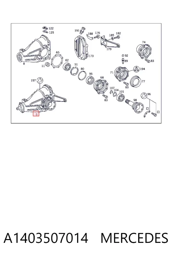 Grupo trasero A1403507014 Mercedes