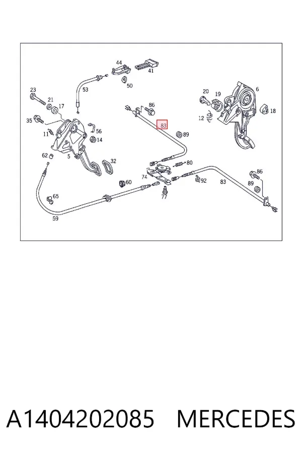 Cable de freno de mano trasero derecho A1404202085 Mercedes