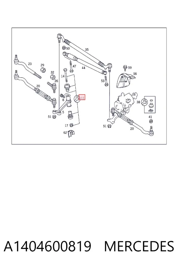 Kit de reparación de brazo oscilante A1404600819 Mercedes