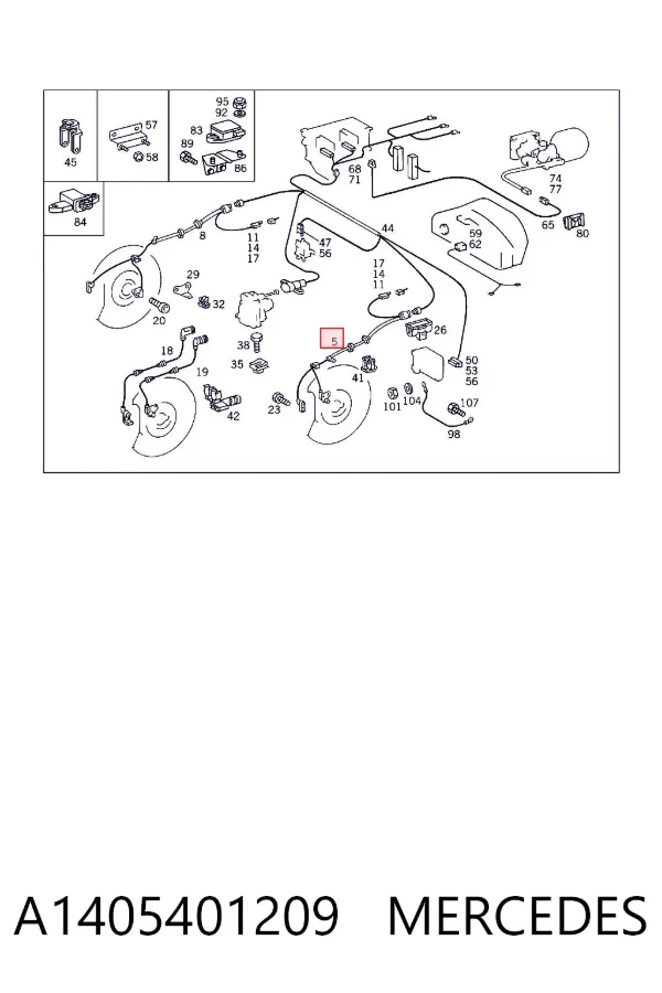Sensor de desgaste de pastillas de freno delantero izquierdo A1405401209 Mercedes