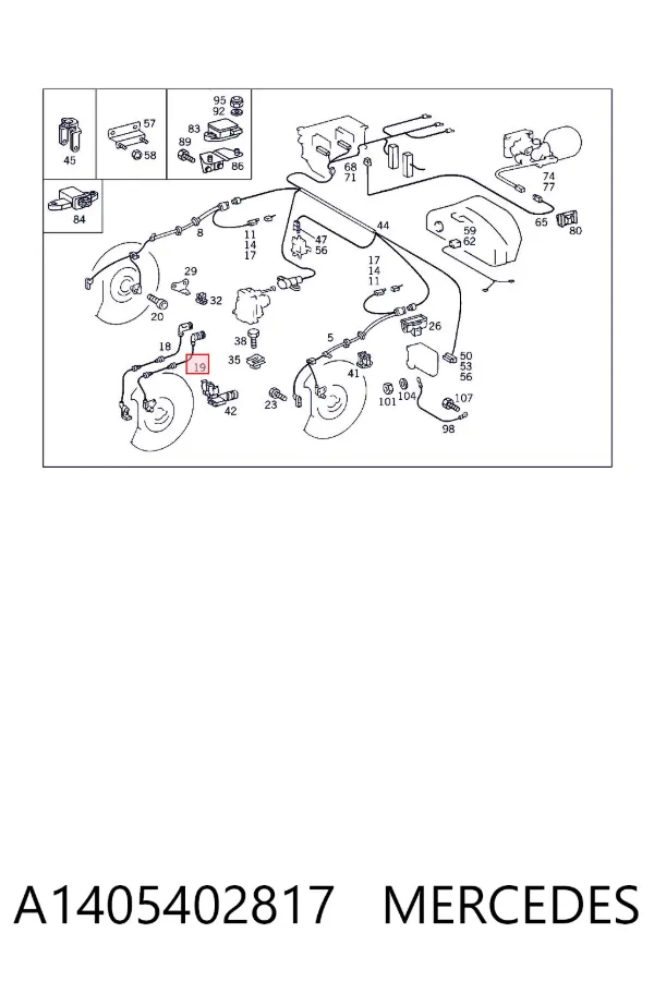 Sensor ABS delantero izquierdo A1405402817 Mercedes