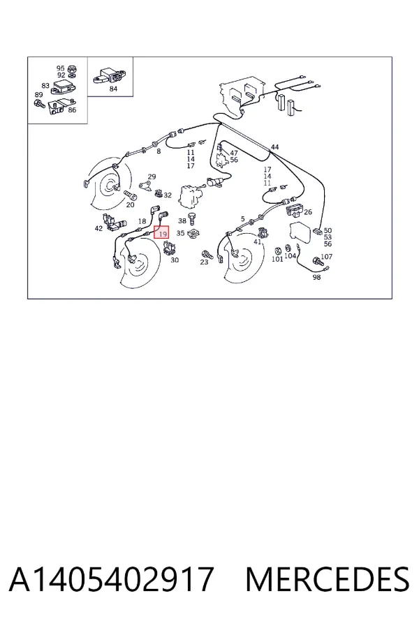Sensor ABS delantero derecho A1405402917 Mercedes