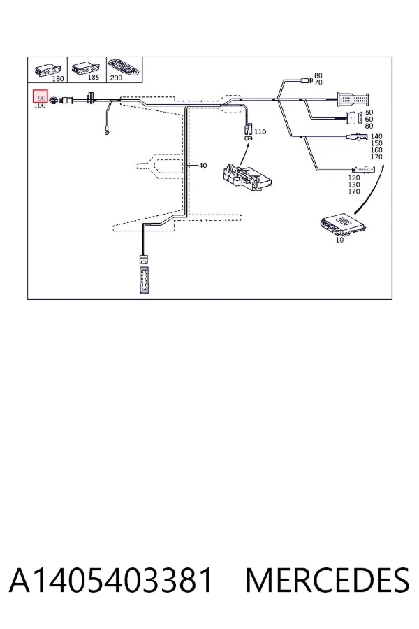 Conector del sensor de aparcamiento A1405403381 Mercedes
