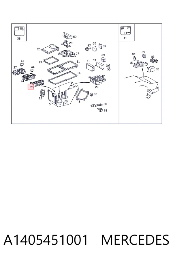 Caja de fusibles A1405451001 Mercedes