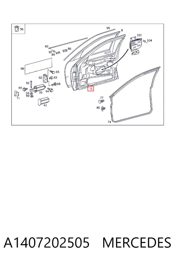 Puerta delantera izquierda A1407202505 Mercedes