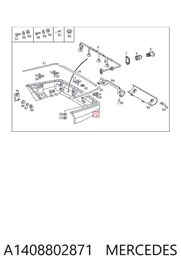 Parachoques trasero A1408802871 Mercedes