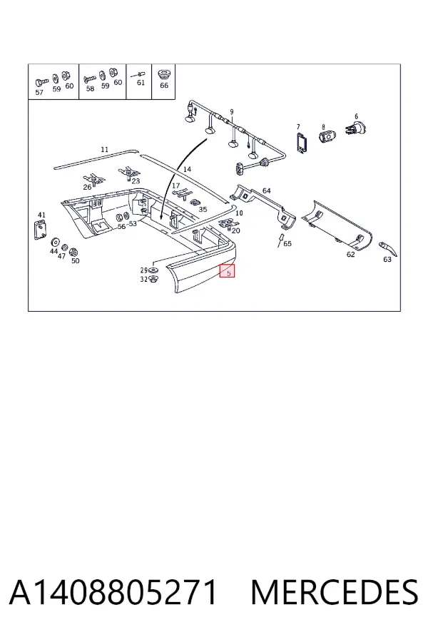 Parachoques trasero A1408805271 Mercedes