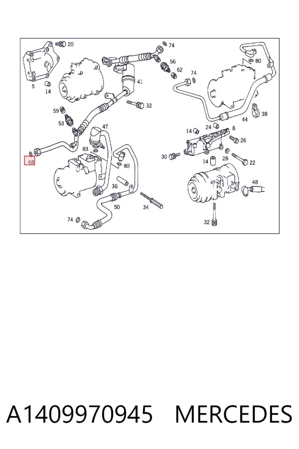 Kit de reparación de compresor de aire acondicionado A1409970945 Mercedes