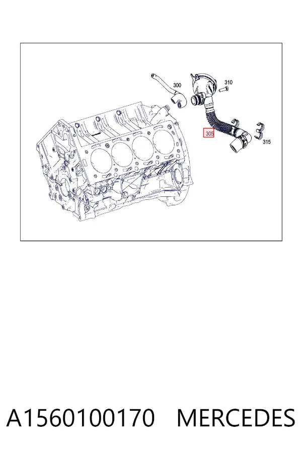 Tubo de ventilación del cárter A1560100170 Mercedes