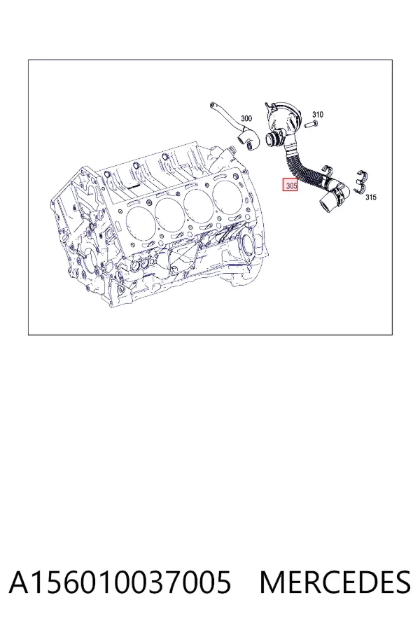Tubo de ventilación del cárter A156010037005 Mercedes