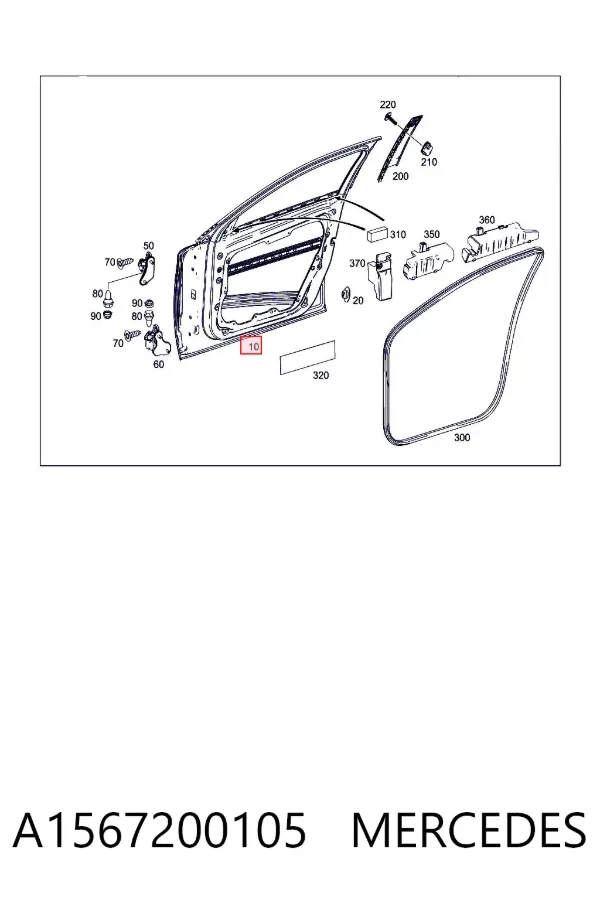 Puerta delantera izquierda A1567200105 Mercedes