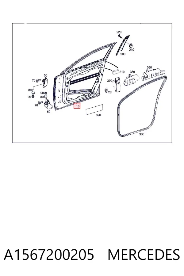 Puerta delantera derecha A1567200205 Mercedes