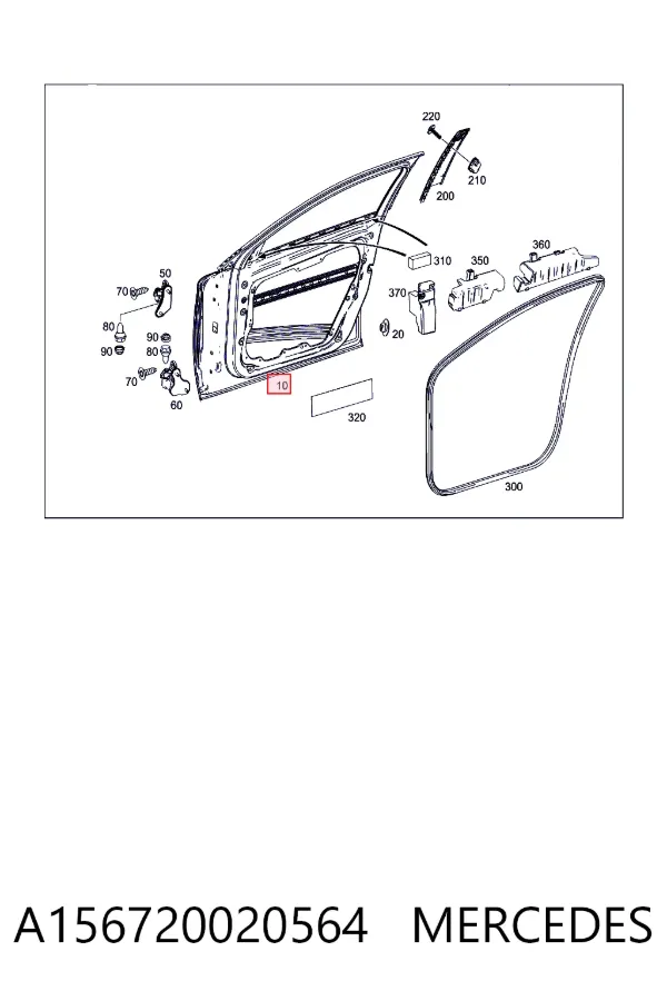 Puerta delantera derecha A156720020564 Mercedes