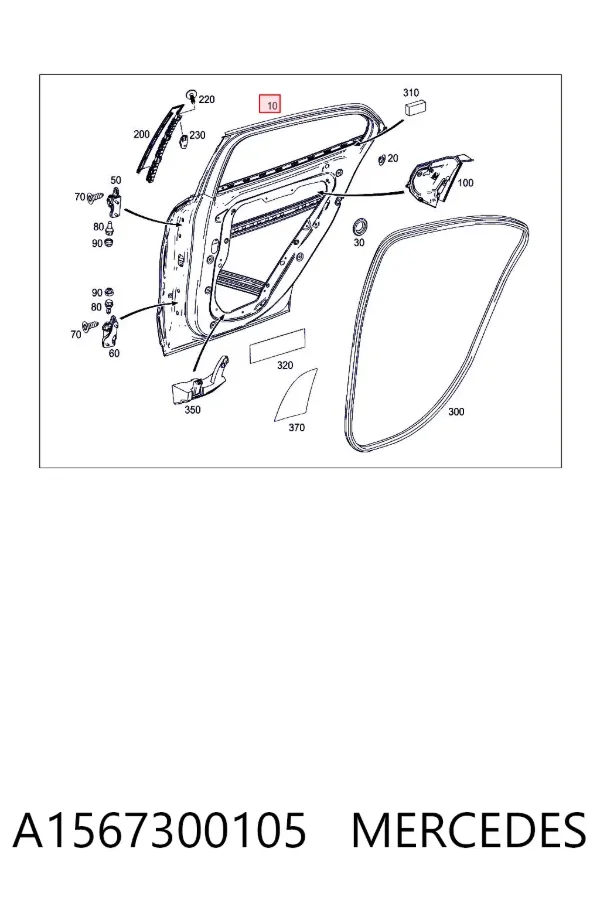 Puerta trasera izquierda A1567300105 Mercedes