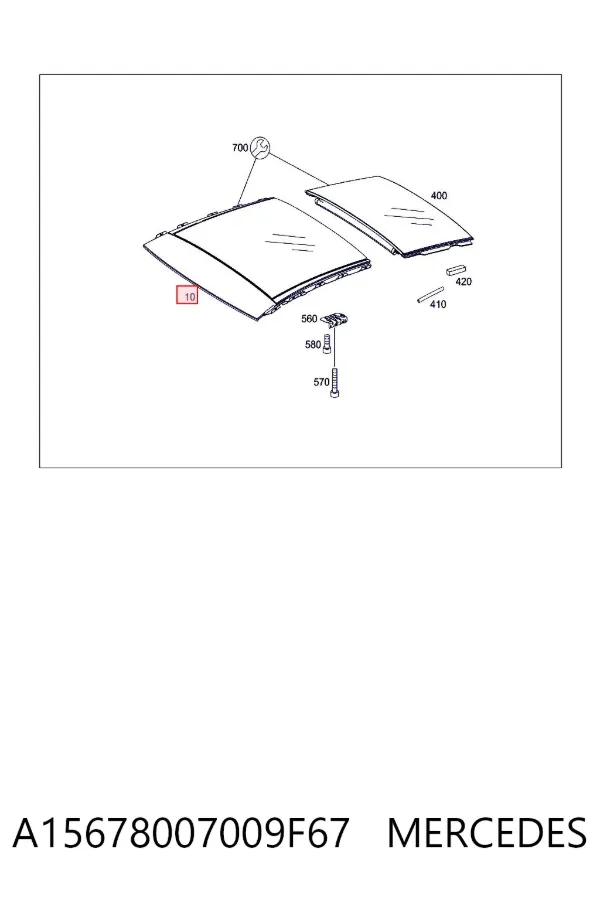 Techo solar ensamblado A15678007009F67 Mercedes
