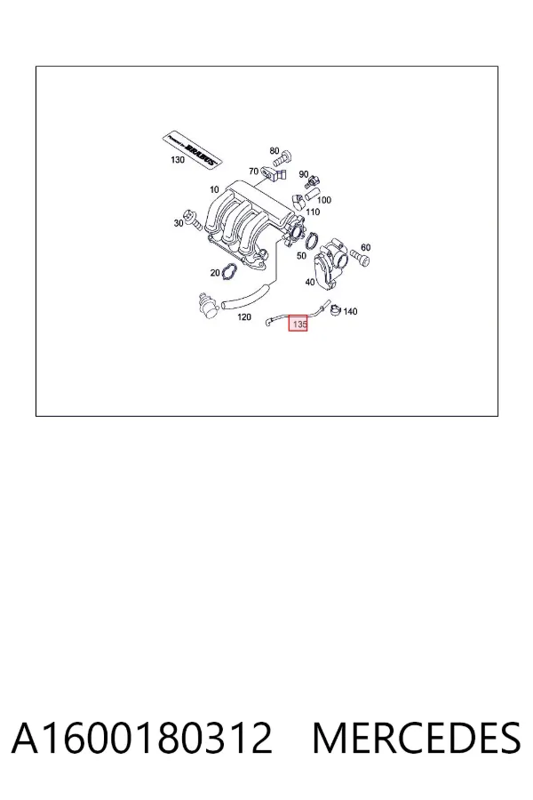 Tubo de ventilación del cárter A1600180312 Mercedes