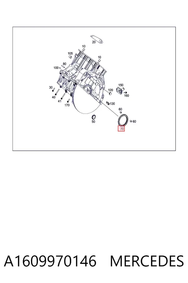 Retén de cigüeñal A1609970146 Mercedes